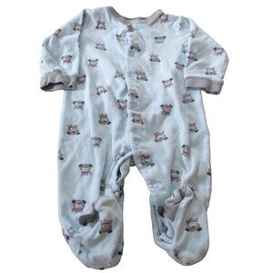 Carters Just One You Snap Up Footed Sleeper Boys‎ Size 9M Blue Puppy Dog Pajamas